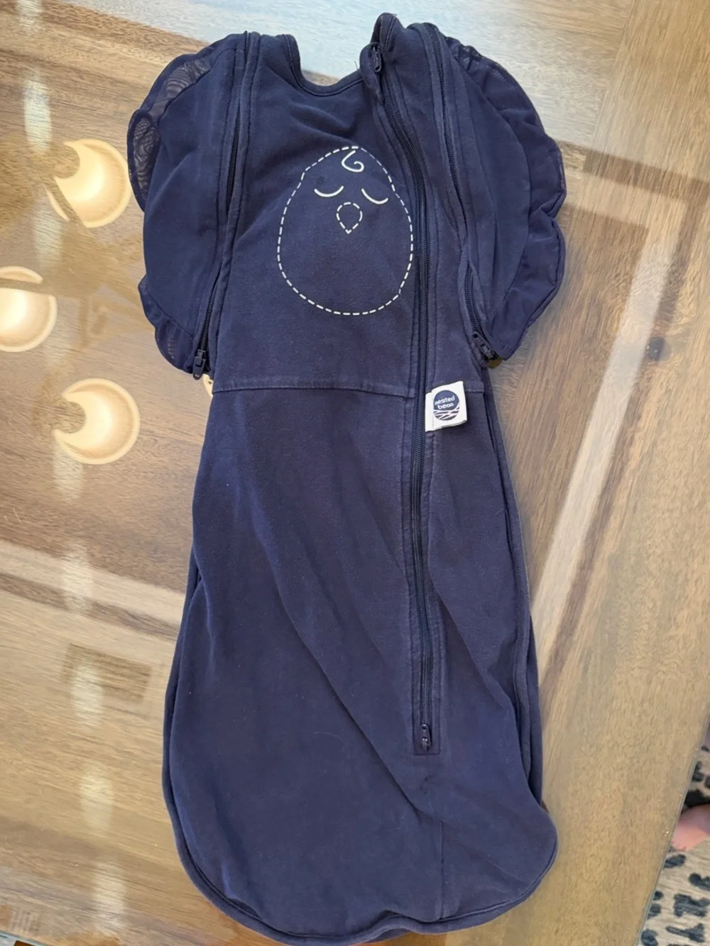 Nested Bean Navy Chick Sleep Sack with Winged Swaddle Sleeves